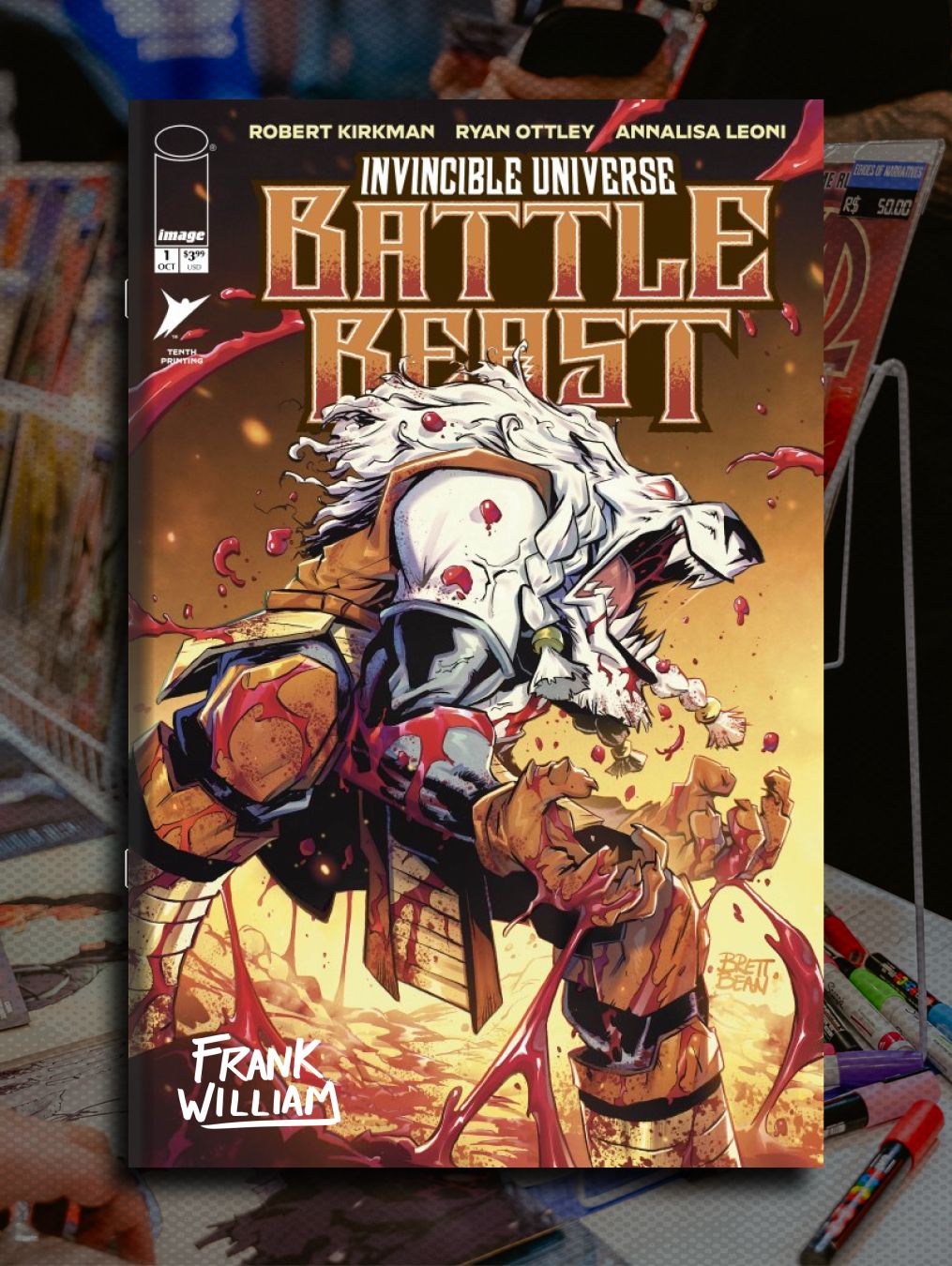 BATTLE BEAST #1 10TH PRINT SIGNED BY FRANK WILLIAM