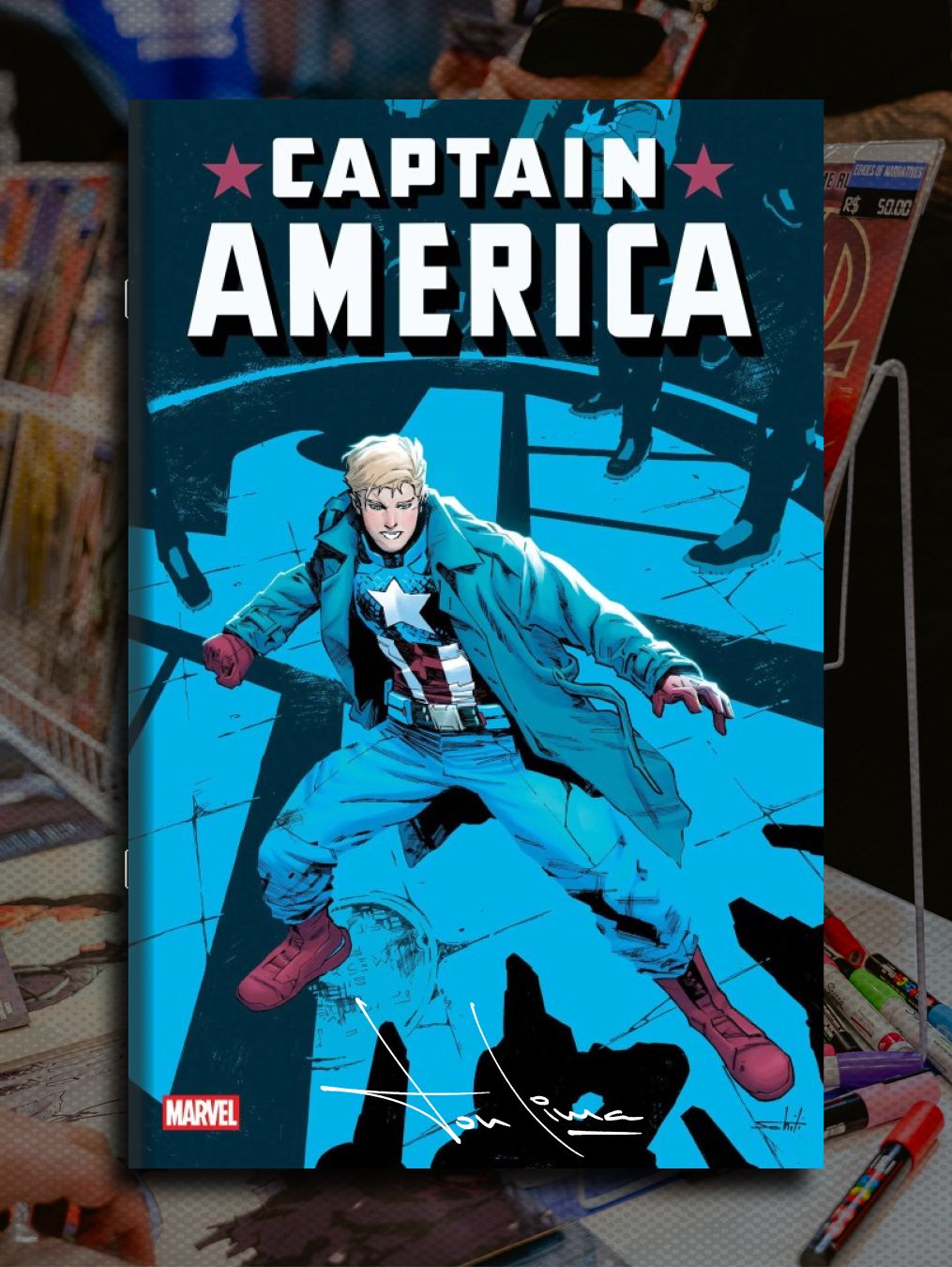 CAPTAIN AMERICA #17 SIGNED BY TON LIMA
