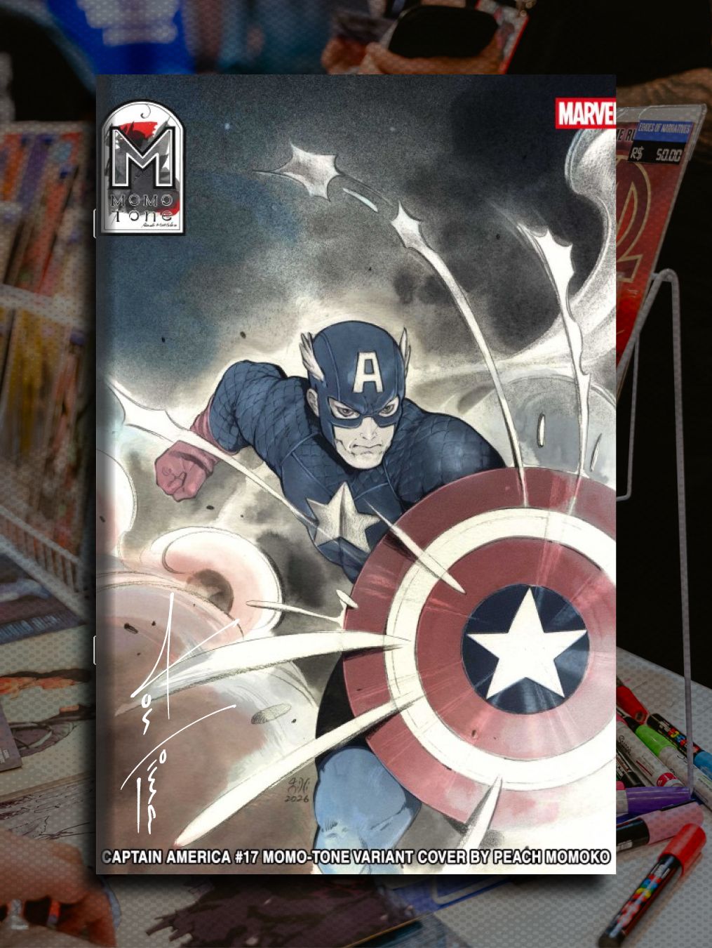 CAPTAIN AMERICA #17 SIGNED BY TON LIMA